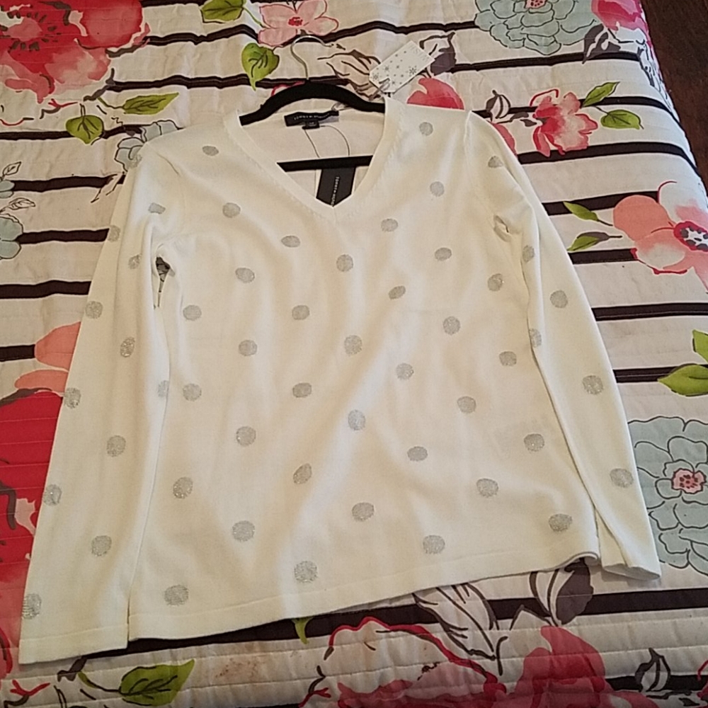 Tommy Hilfiger Polka Dot V Neck Sweater